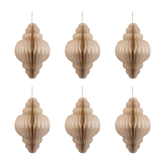 Melrose 5.75" Paper Teardrop Ornaments, 6ct.